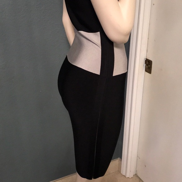 Black & Grey one shoulder dress - Picture 3 of 4